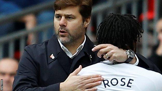 Maurico Pochettino with Danny Rose