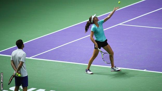 Johanna Konta (right) and Esteban Carril