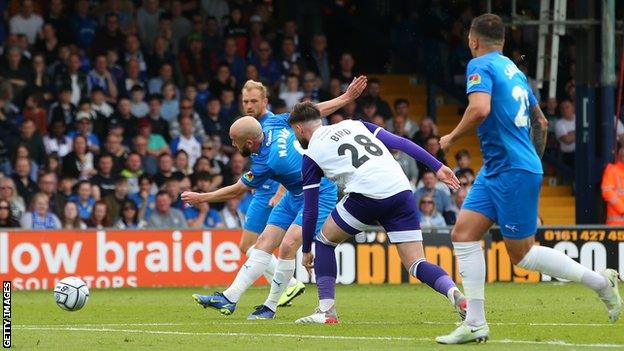 Paddy Madden has scored 32 goals in 62 appearances for Stockport since joining the club in March 2021