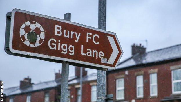 Bury FC road sign