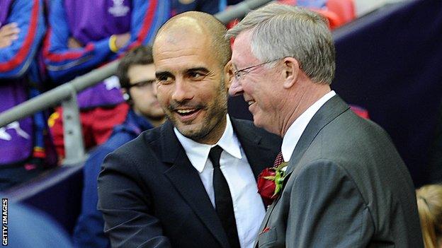 Pep Guardiola and Sir Alex Ferguson