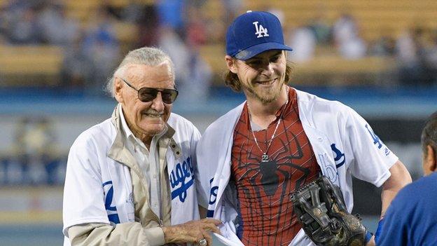 Stan Lee at an LA Dodgers game