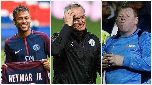 Neymar, Claudio Ranieri, Wayne Shaw