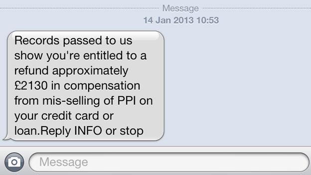 PPI spam text