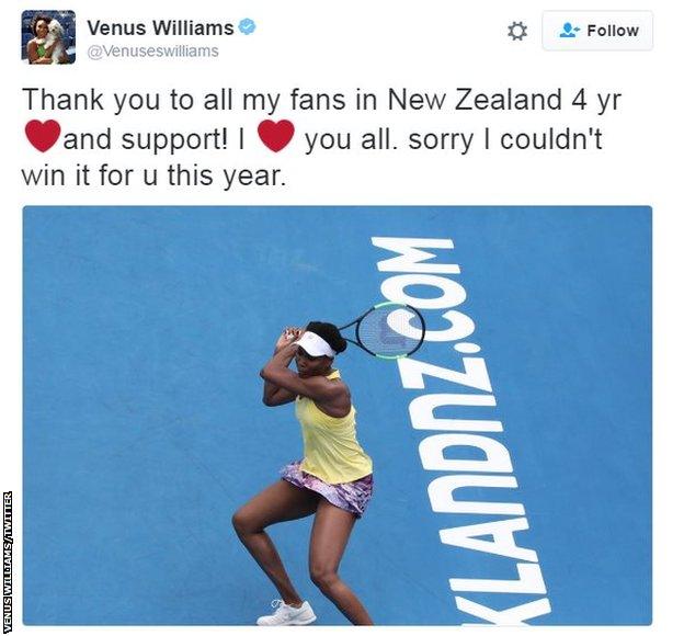 Venus Williams on Twitter