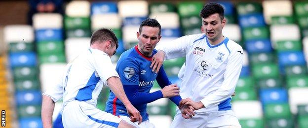 Newry playing against Linfield