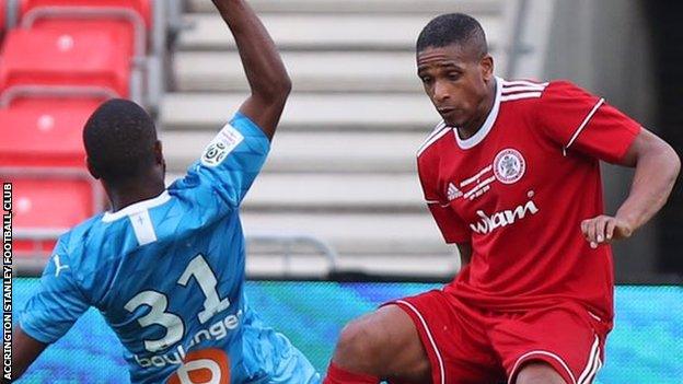 Wilson Carvalho playing for Accrington Stanley