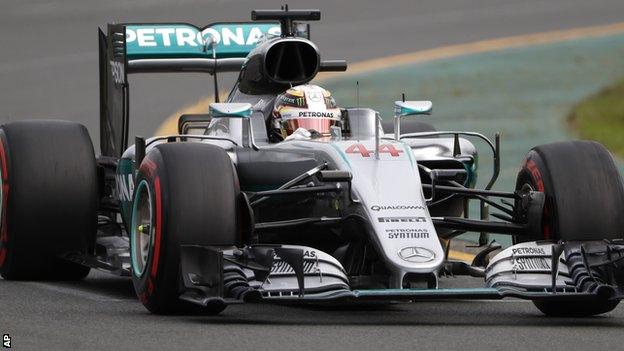 Lewis Hamilton during qualifying for the 2015 Australian Grand Prix