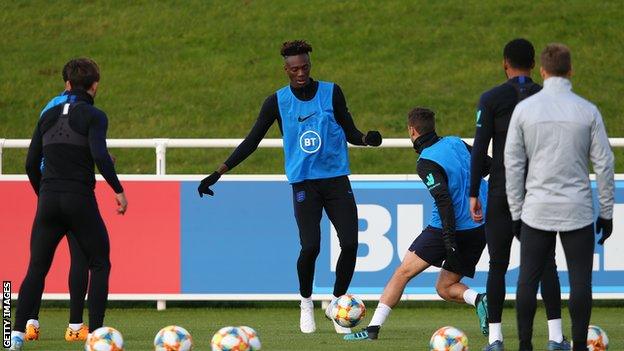 Tammy Abraham at England training