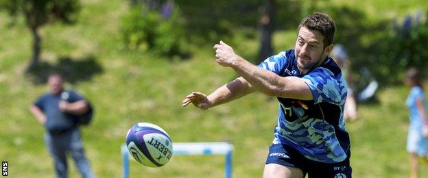 Greig Laidlaw in training for Scotland