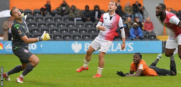 Barnet's Ephron Mason-Clark scores against Woking