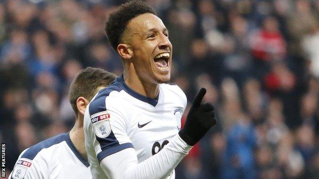 Preston striker Callum Robinson