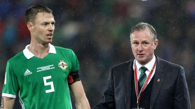 Jonny Evans and Michael O'Neill