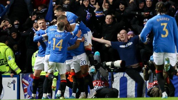 Rangers celebrate v Dortmund