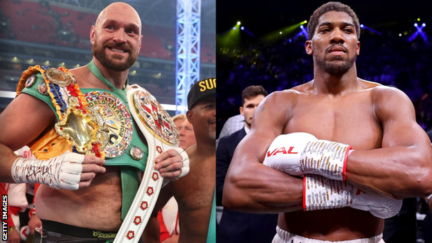 Tyson Fury and Anthony Joshua split picture