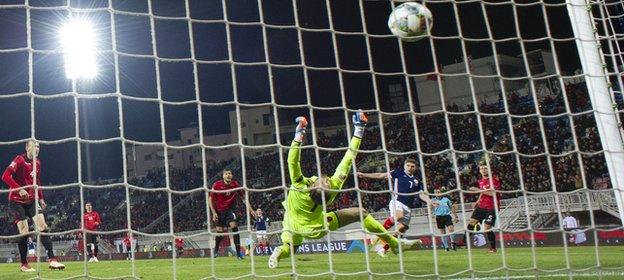 James Forrest scores against Albania