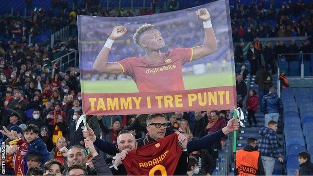 Tammy Abraham banner in the crowd