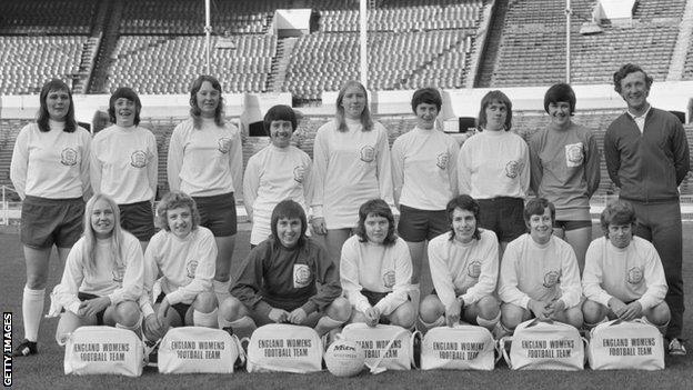 England women's national football team in 1972