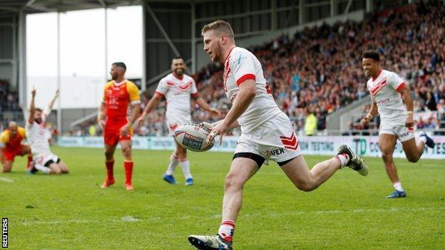 All Matty Costello's three tries came in the second half for St Helens