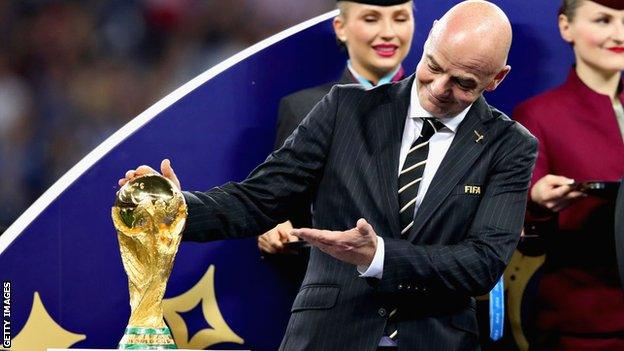 Gianni Infantino and the World Cup trophy