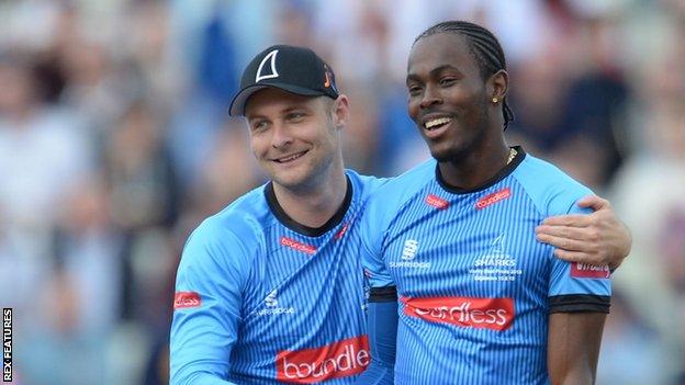 Jofra Archer in action for Sussex