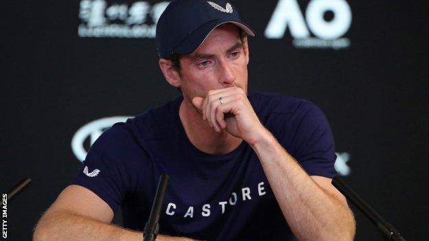 Andy Murray shows his emotions at the Australian Open