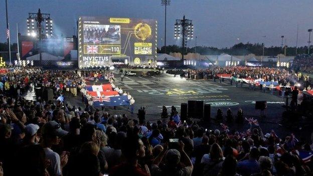 Crowds watching the Invictus Games opening ceremony