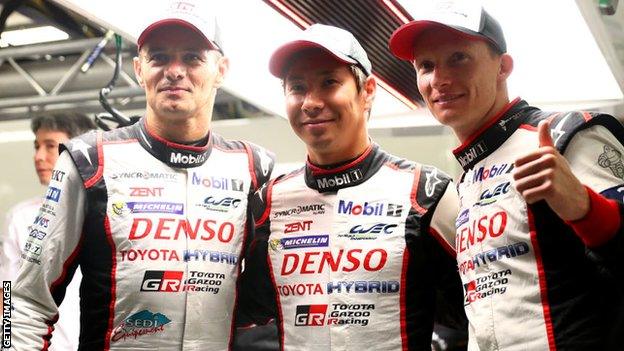 Stephane Sarrazin, Kamui Kobayashi and Mike Conway