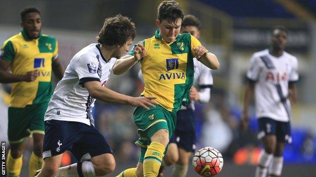 Winger Glenn Middleton (right) playing for Norwich