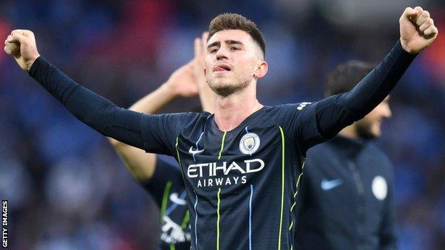 Aymeric Laporte celebrates