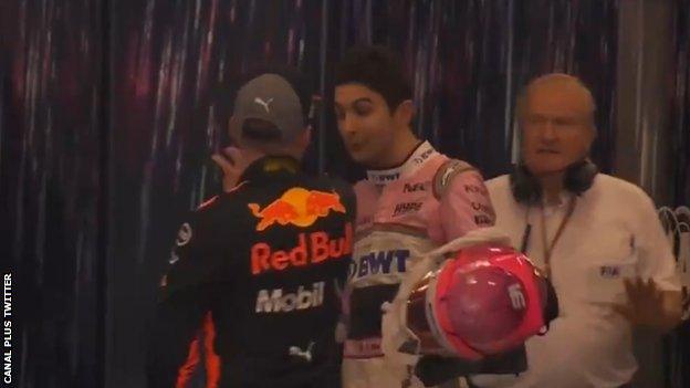 Verstappen pushes Ocon