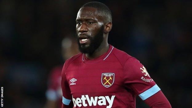 DR Congo defender Arthur Masuaku in action for West Ham