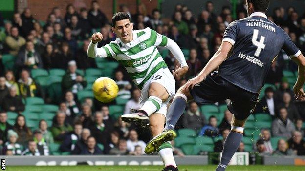 Tom Rogic volleys home Celtic's opening goal