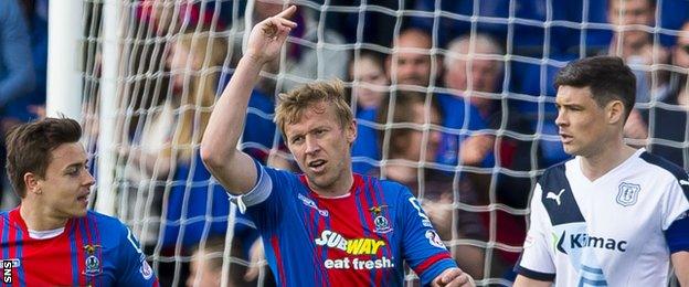 Richie Foran celebrates scoring for Inverness Caledonian Thistle