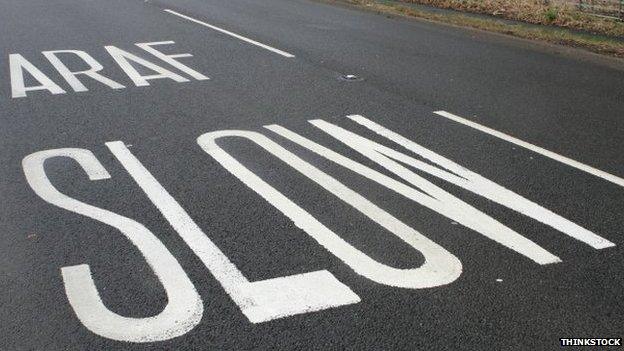 Bilingual road marking