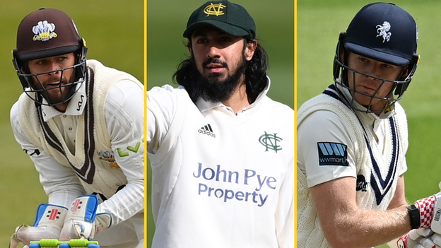 A split image of England players Ben Foakes (left), Haseeb Hameed (centre) and Sam Billings (right)