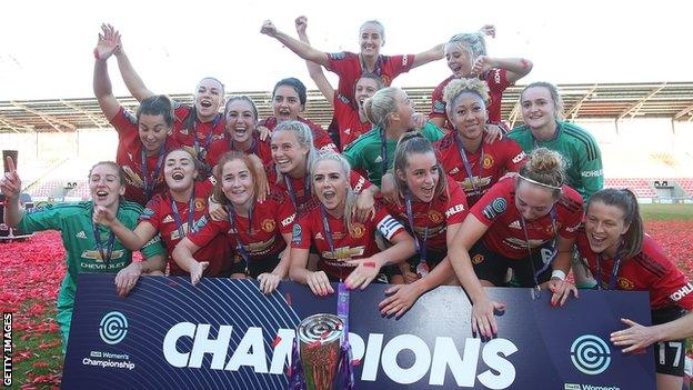 Manchester United won promotion from the Women's Championship in their first season, last term