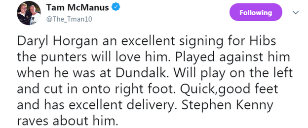 Tam McManus tweet