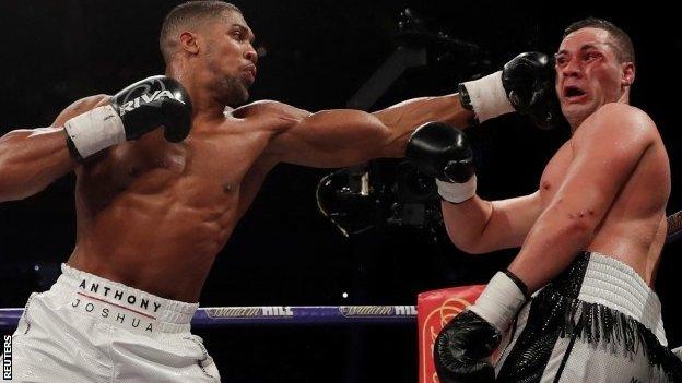 Anthony Joshua against Joseph Parker