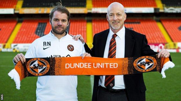 Dundee United manager Robbie Neilson and chairman Mark Ogren