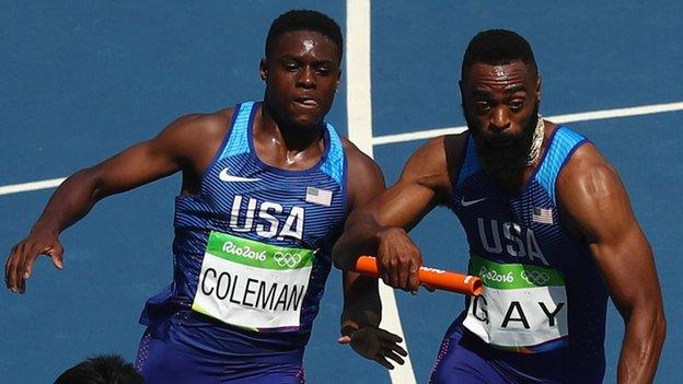 Christian Coleman and Tyson Gay