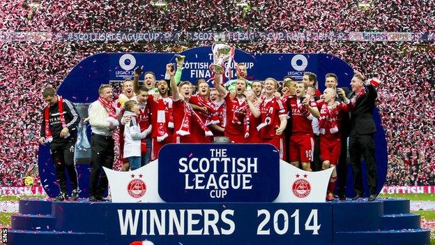 Aberdeen ended a 19 year trophy drought by lifting the 2014 League Cup