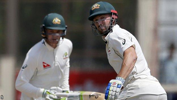 Peter Handscomb (left) and Shaun Marsh