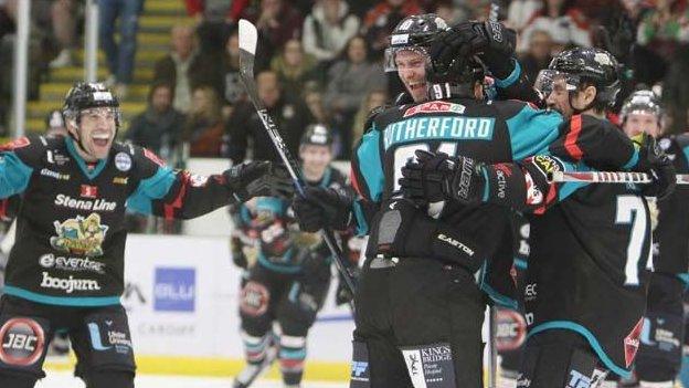 Belfast Giants had plenty to celebration as they won a thrilling contest in Wales