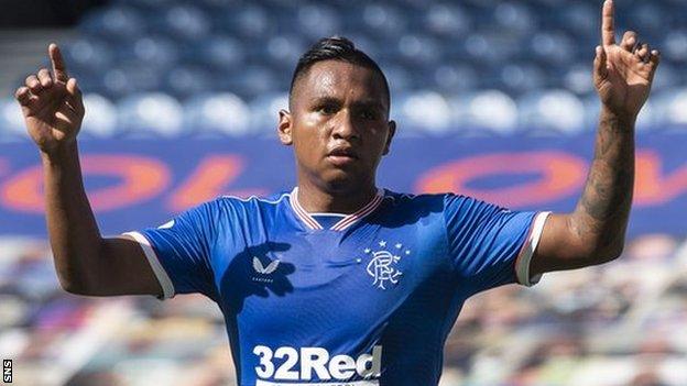 Rangers striker Alfredo Morelos has scored twice in four Premiership outings this season