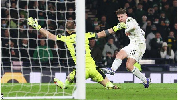 Kevin Nisbet was denied by Joe Hart in one of Hibs' best opportunities