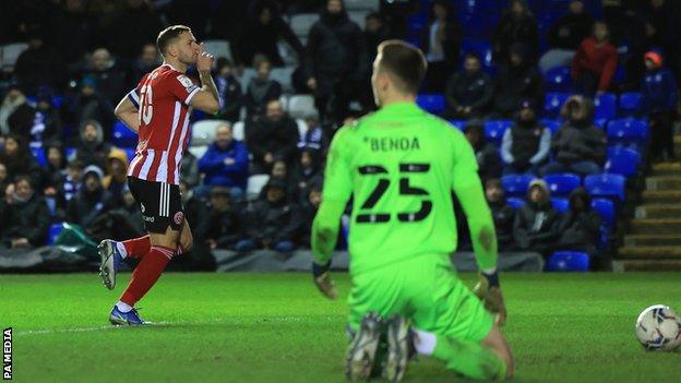 Billy Sharp scores for Sheffield United