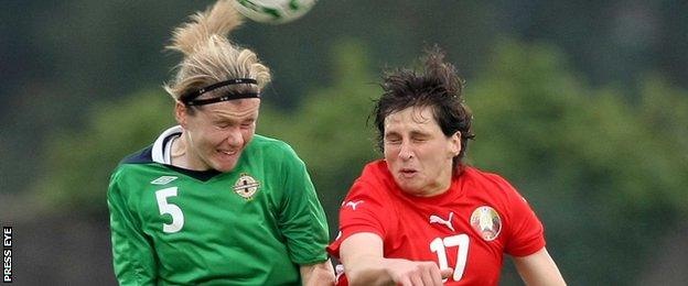 Julie Nelson in action against Belarus