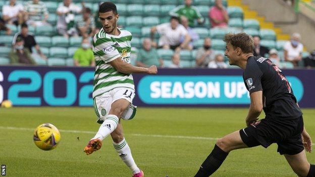 Liel Abada's debut goal had Celtic ahead at the break