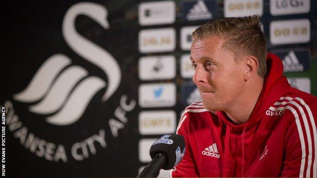 Garry Monk at a media conference on Thursday, 22 October